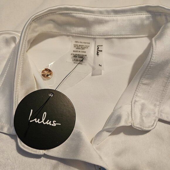 Lulus Ivory Satin Two-Piece Pajama Set - Picture 7 of 8